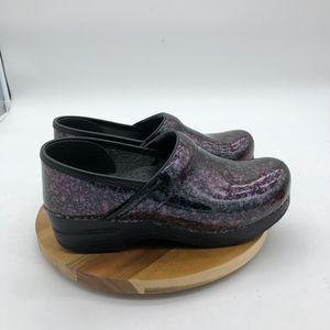 Dansko Purple and Black Mules